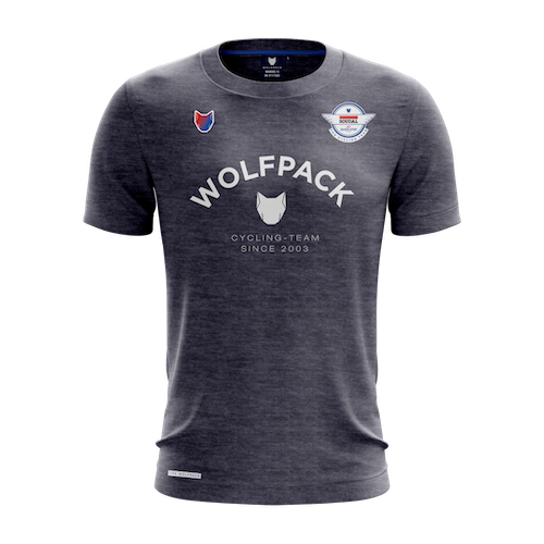 The Wolfpack Embroidered Tee - Heather navy